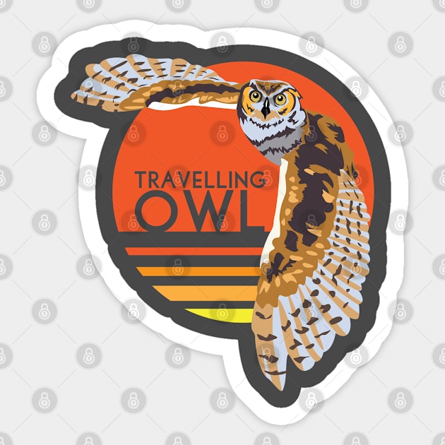 Travelling Owl Sticker by andantino